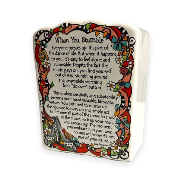 Enesco Suzy Toronto Stumble Catch All‎ Holder Pencil Holder 4 in Motivation - Picture 5 of 10